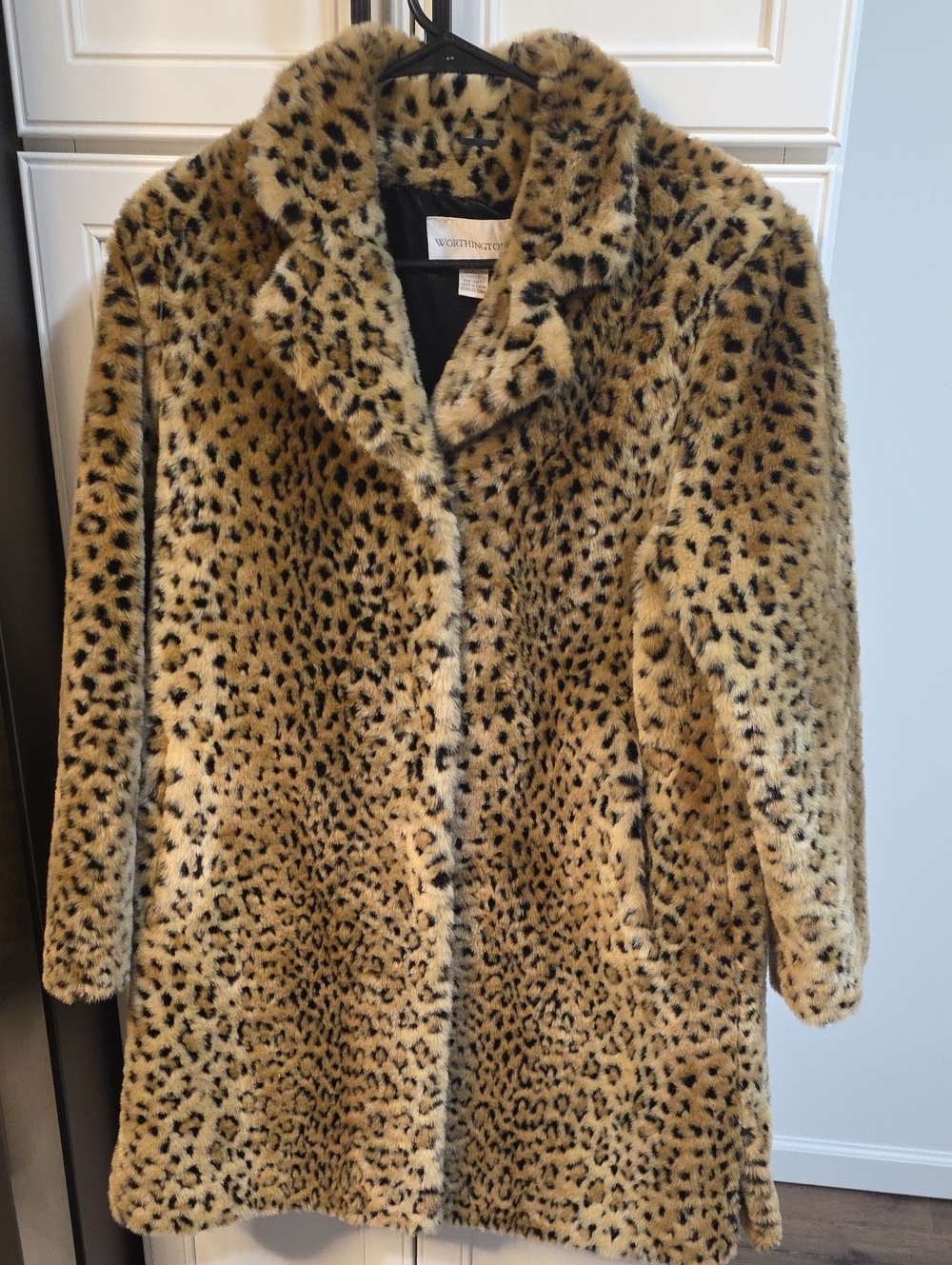 Vintage Worthington Faux Fur Leopard Coat Size Small